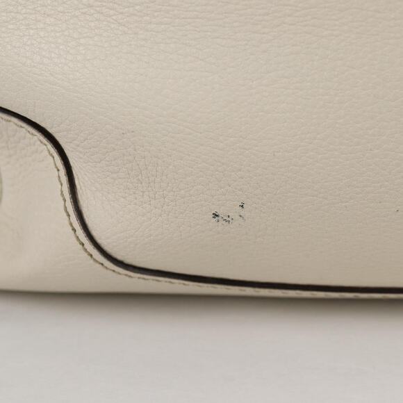 GUCCI Bamboo Hand Bag Leather White Gold - Picture 3 of 16